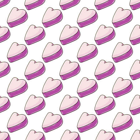 Cute pattern with sweets. Heart. Pink candy seamless patternのイラスト素材