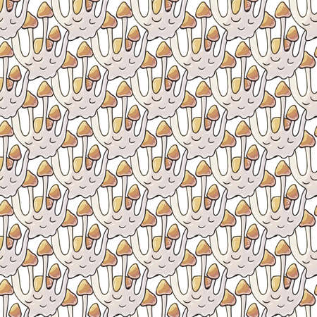 Illustration in hand draw style. Lyophyllum. Seamless pattern for kitchen or shopの写真素材