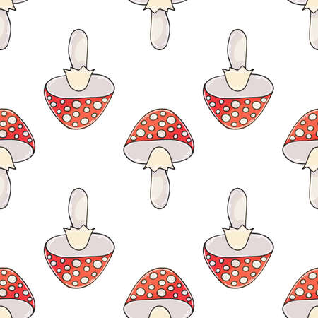 Seamless pattern for kitchen, restaurant or shop. Illustration in hand draw style. Amanitasのイラスト素材