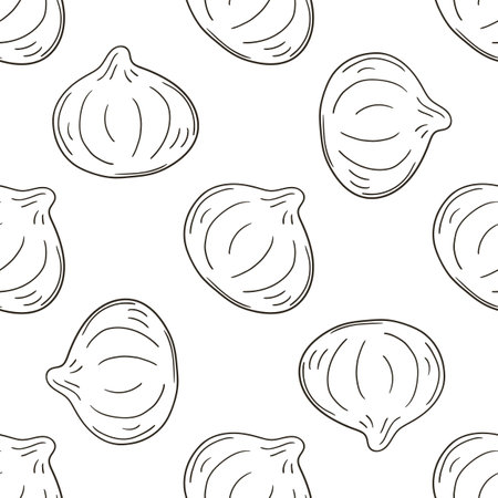 Figs. Monochrome pattern for kitchen, restaurant or shop. Illustration in hand draw style. Can be used for fabric, packaging, wrapping and etcのイラスト素材