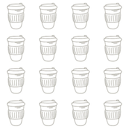 Coffee, milkshakes seamless pattern. Coloring pattern for a coffee shop or coffee lovers. Print for cloth design, textile, fabricのイラスト素材