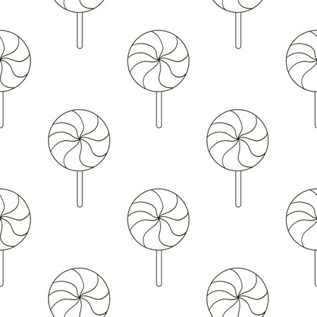 candies. Cute pattern sweets. Coloring lollipops seamless pattern. print for designのイラスト素材