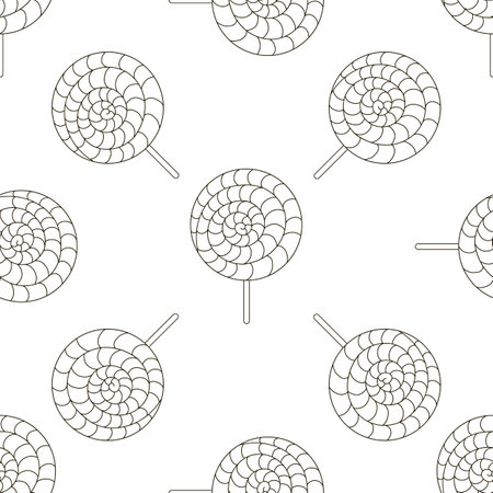 Coloring pattern with sweets. Round lollipops seamless pattern. candies. Print for cloth design, textile, fabric, wallpaperのイラスト素材