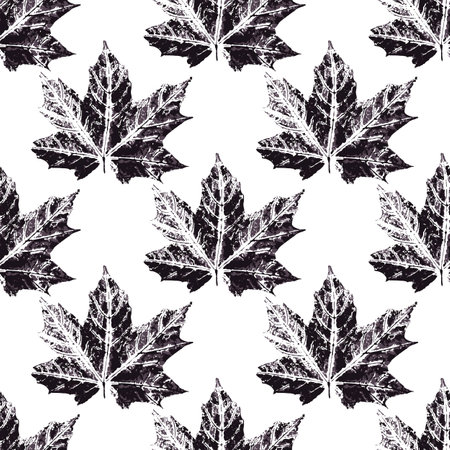 Print for cloth design. Ink messy drops leaves vector illustration. Seamless pattern for textile, fabric, wrapping paperのイラスト素材