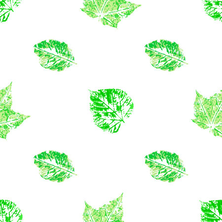Texture of green leaves with acrylic paint. Cute seamless pattern. Print for cloth design, textile,...