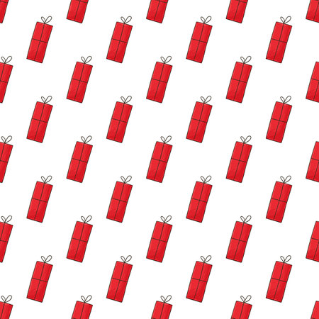 Christmas holidays. Gifts. Seamless pattern in hand draw style. Can be used for fabric, packaging, wrapping and etcのイラスト素材