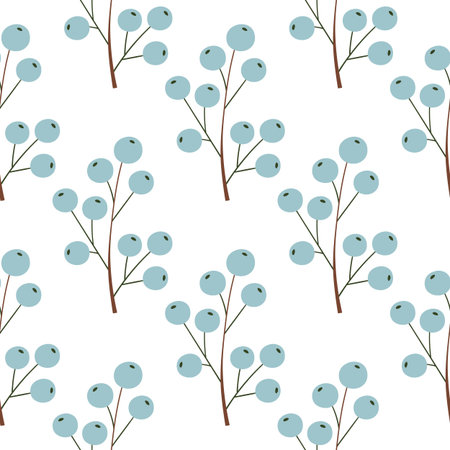 Cute seamless pattern. Winter berries. Wallpaper for your creativity. Print for design, textile