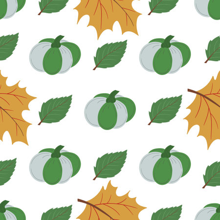 Pumpkin fabric pattern. Autumn seamless pattern, Thanksgiving day. Natural style, suitable for various prints, scarves, clothing, cushions, packaging, water bottle patternのイラスト素材