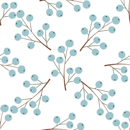 Cute seamless pattern. Wallpaper for your creativity. Winter berries. Print for design, textile,...