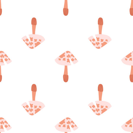 Multicolored autumn seamless pattern. Fairytale mushrooms. Wallpaper for your creativity. Print for design, textile, fabricのイラスト素材