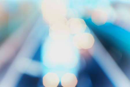 Abstract style - De-focused Blue highway abstract lights texture backgroundの写真素材