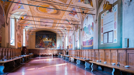 Territorial Abbey of Monte Oliveto Maggiore Abbagia Monte Olivieto Maggiore - Asciano, Italy -...