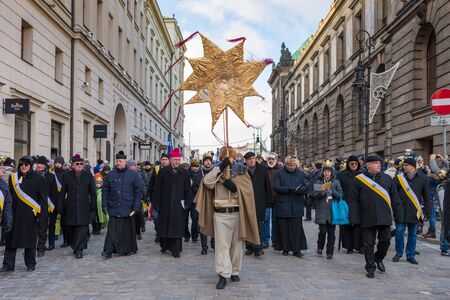 Poznan, POLAND - JANUARY 6, 2017: Epiphany holiday in Christian religion - traditional procession,...