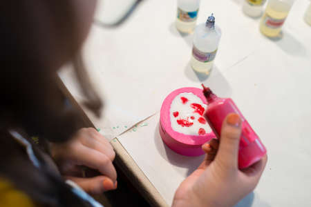 art workshops for children - preparing hand-made soap - creativity concept