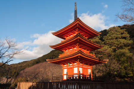 Three-pagoda of Kiyomizu templeの写真素材