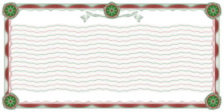 guilloche: decorative border with wavy background, stripes and rosettes for classic diploma, certificate and similar documentsのイラスト素材