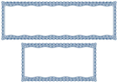 Two blank guilloche border for diploma or certificate with proportion 3:1 and 2:1の写真素材