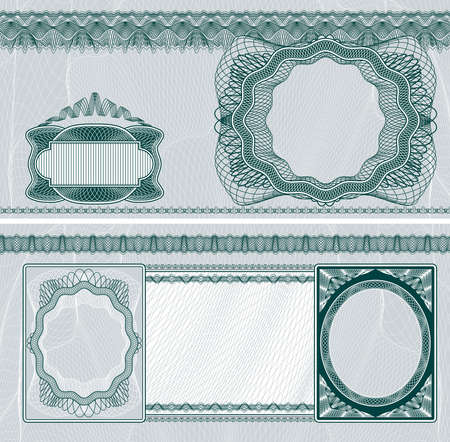Blank layout for banknote, bank check or voucher with obverse and reverseの写真素材