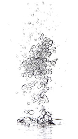 Abstract air bubbles in fresh water on white background Abstract air bubbles in fresh water on white background