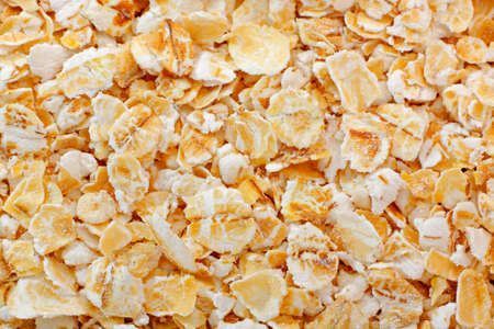 Rolled oats close up. Full frame shoot.