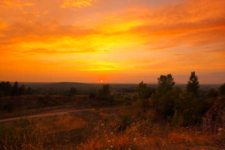Warm sunset in Holy Cross Mountains, Poland