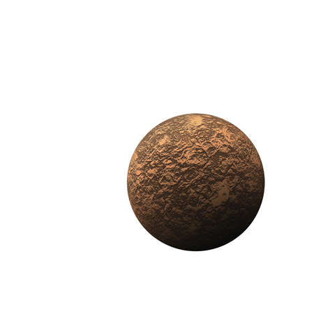 Isolated brown planet on the white background