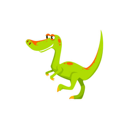 Tyrannosaurus T-rex isolated green cartoon dinosaur. Vector dino T-rex, theropod extinct animal, coelurosaurian theropod dinosaur. Tyrannosaurids, tyrant lizards, Parasaurolophus, Tyrannosauridaeのイラスト素材