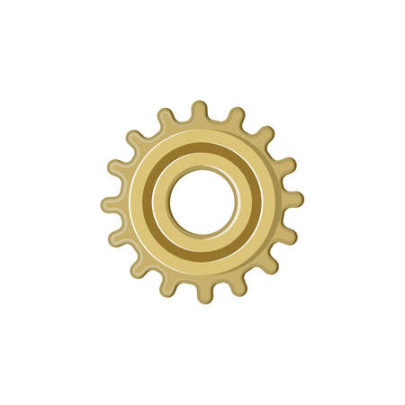 Gear mechanism rotating cogwheel isolated motion transmission item automation component icon. Vector cogwheel automotive settings, engineering progress wheel gear object, function and configurationのイラスト素材