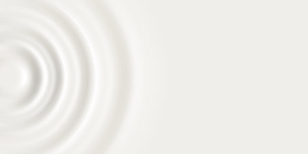 Milk ripple wave splash background, vector white yogurt or cream concentric circles top view. 3d round swirl texture surface from falling drop, moisturizer, lotion, paint dairy product or sound waveのイラスト素材