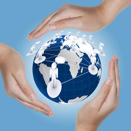 Globe and social in the hands