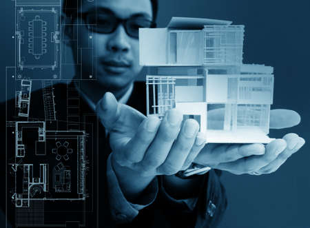 architect present house modelの写真素材
