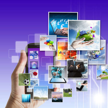 touch screen mobile phoneの写真素材