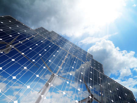 Renewable, alternative solar energy,green businessの写真素材