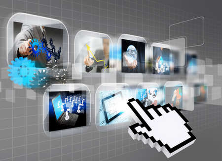 hand cursor reaching images streaming Elements of this image furnished by NASA の写真素材