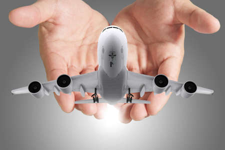 airbus plane in hands as concept