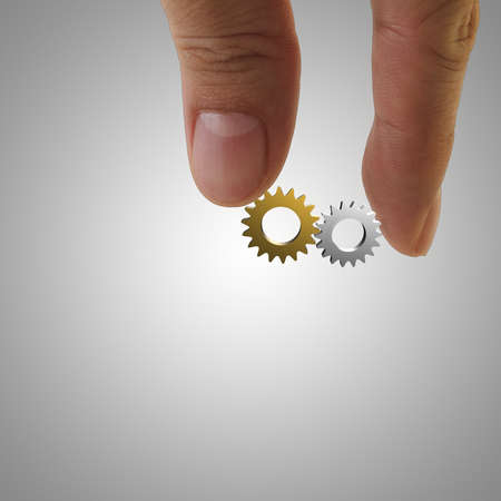 gold and silver cogs as conceptの写真素材
