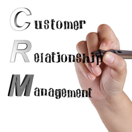 Acronym of CRM Customer Relationship Management by hand drawingの写真素材