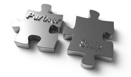 partnership  written puzzle silver pieces as conceptの写真素材