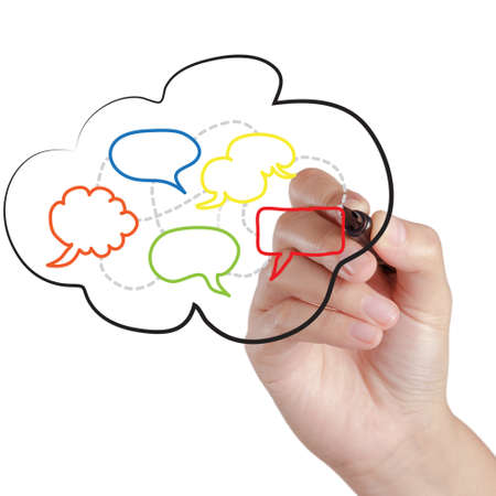 hand draw speech bubbles as conceptの写真素材