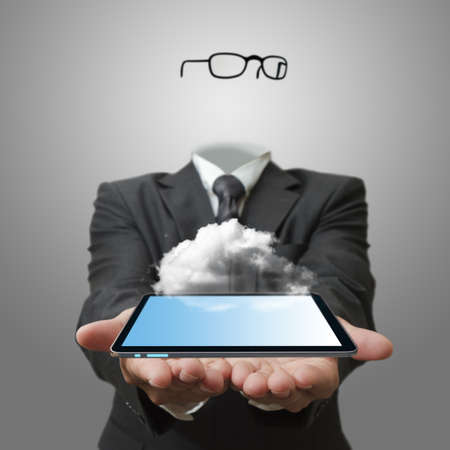 people drawing cloud network serverの写真素材
