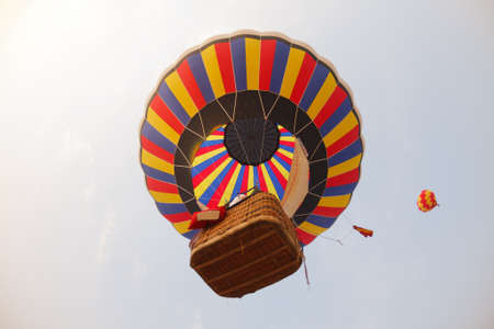 Colorful Hot Air Balloons in Flightの写真素材