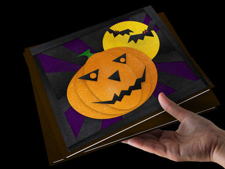 halloween pumpkin on theme backgroundの写真素材
