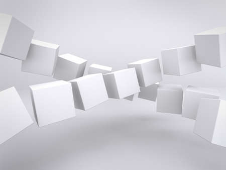 Empty glass showcase, 3d exhibition spaceの写真素材