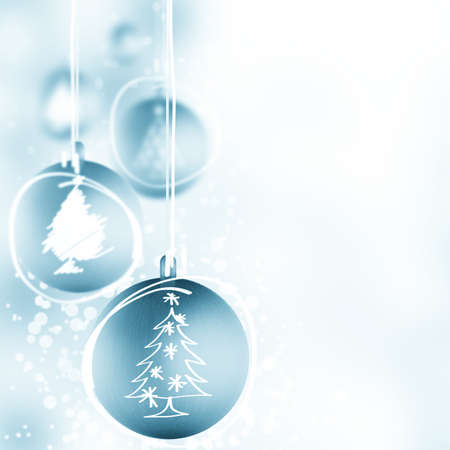 Christmas balls over red background.の写真素材