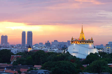 Bangkok city at twilight top viewの写真素材