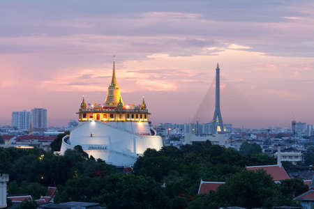 Bangkok city at twilight top viewの写真素材