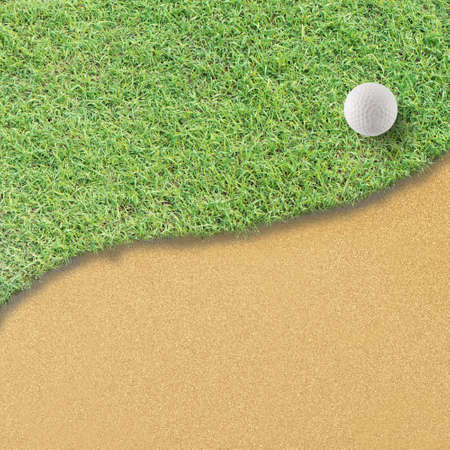 Golf ball on green teeの写真素材
