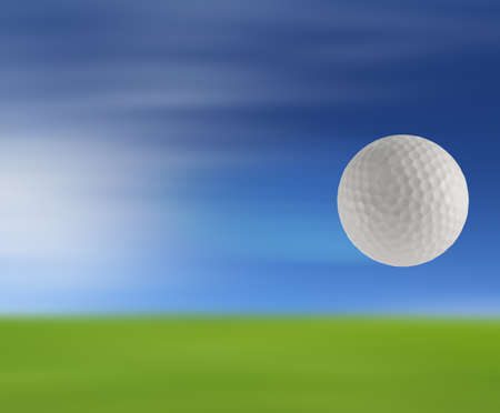 Golf ball on green teeの写真素材