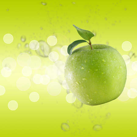 Different colors sliced apple isolated on whiteの写真素材