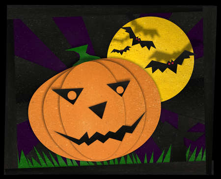halloween pumpkin on theme backgroundの写真素材